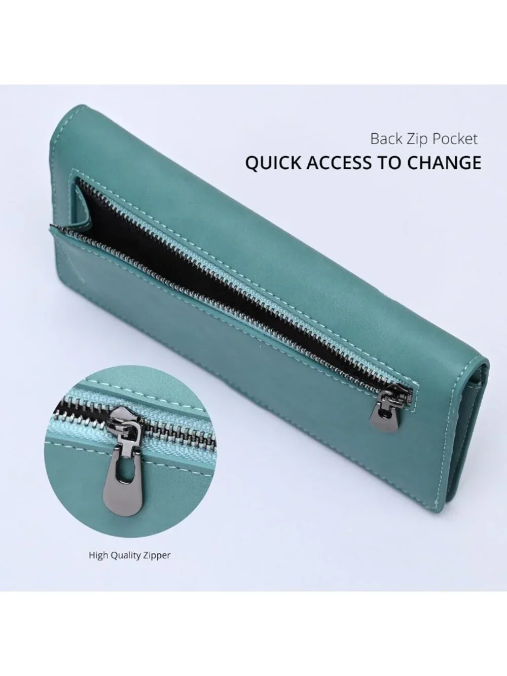 Ultra Slim RFID Blocking Wallet for Women - Bifold Credit Card Holder in Purist